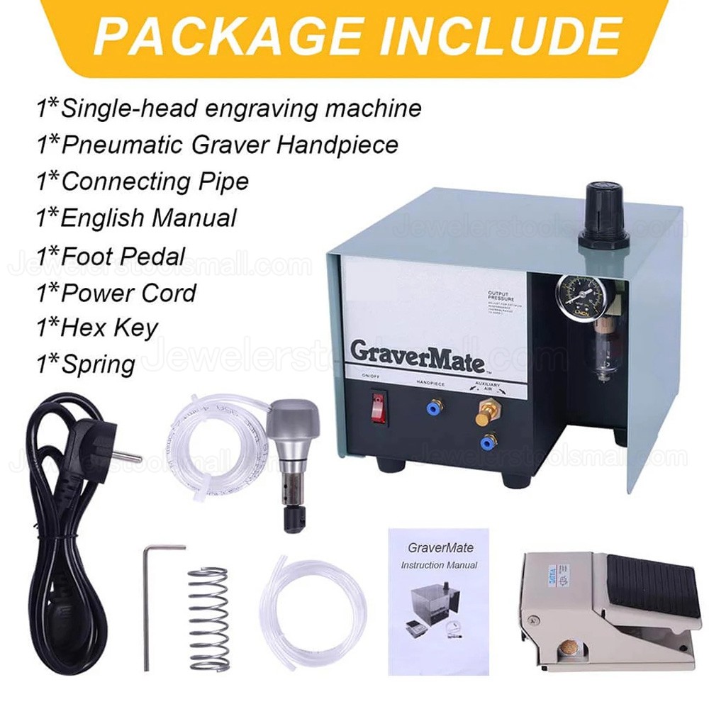 Pneumatic Jewelry Engraving Machine Double Ended Jewellery Engraver for Gold Silver